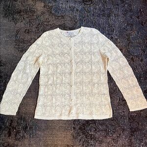 Vintage Cream Hand Crocheted Cardigan